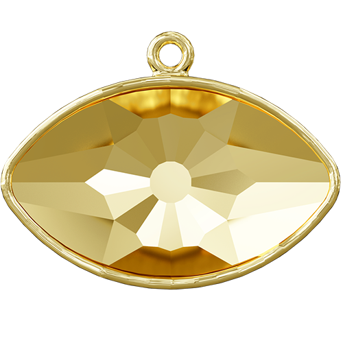 4775-C - 18mm x 10.5mm - Gold Plated - Eye Fancy Stone Top Ring Pendant Setting