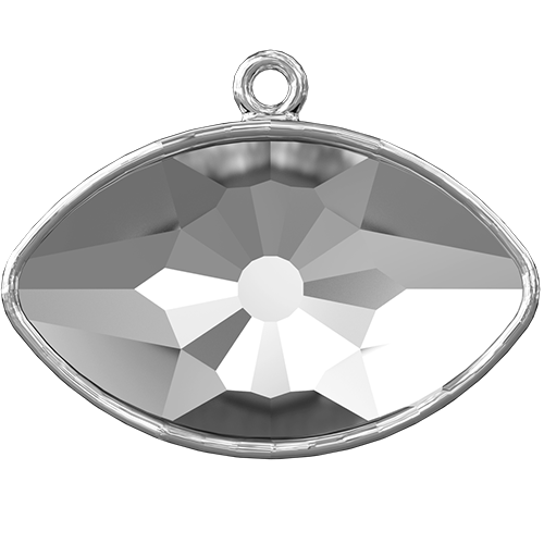 4775-C - 18mm x 10.5mm - Rhodium Plated - Eye Fancy Stone Top Ring Pendant Setting