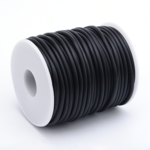 4mm Black Rubber Cord - Solid