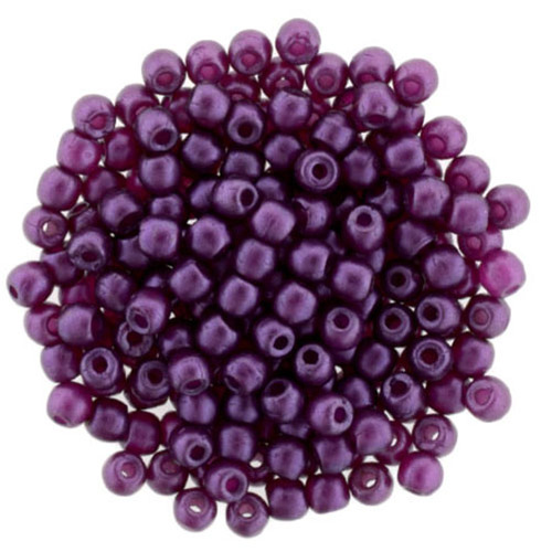 2mm Purple Velvet - Czech Glass Pearls - 100 Bead Strand - 5-02-25032