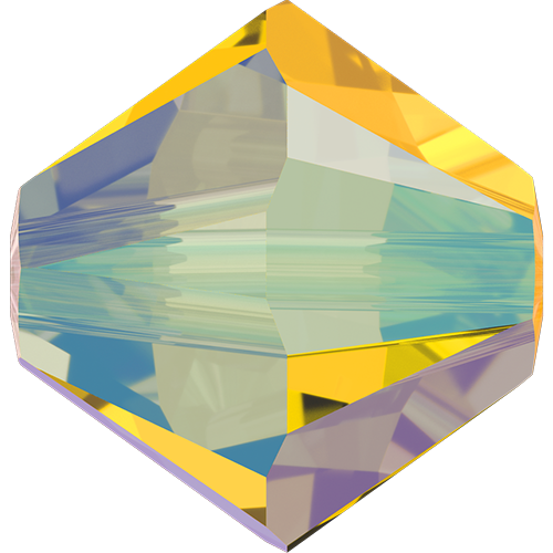 5328 - 3mm - Light Topaz Shimmer 2x (226 SHIM2) - Bicone Xilion Crystal Bead