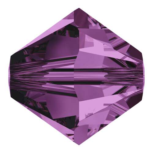 5328 - 4mm - Amethyst (204) - Bicone Xilion Crystal Bead