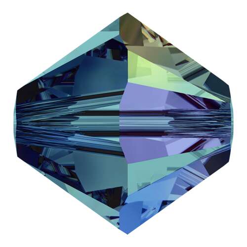 5328 - 4mm - Indicolite AB (379 AB) - Bicone Xilion Crystal Bead