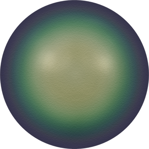 5817 - 10mm - Crystal Scarabaeus Green Pearl (001 946) - Cabochon Flat Back Crystal Pearl