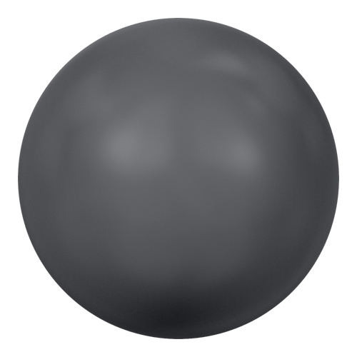 5818 - 6mm - Crystal Dark Grey Pearl (001 617) - Round Half Drilled Crystal Pearl