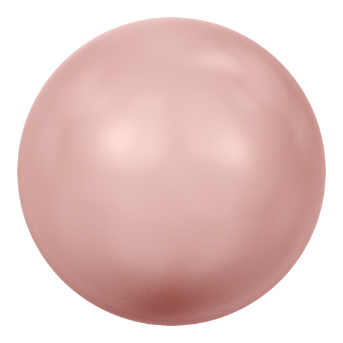 5818 - 6mm - Crystal Pink Coral Pearl (001 716) - Round Half Drilled Crystal Pearl