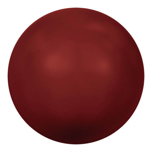 5818 - 6mm - Crystal Red Coral Pearl (001 718) - Round Half Drilled Crystal Pearl