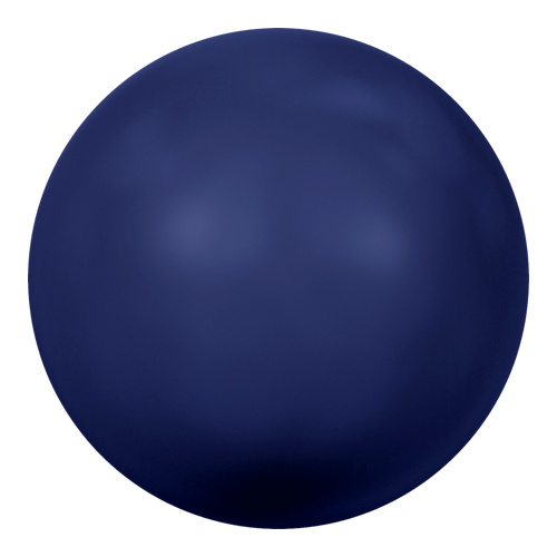 5818 - 6mm - Crystal Dark Lapis Pearl (001 719) - Round Half Drilled Crystal Pearl