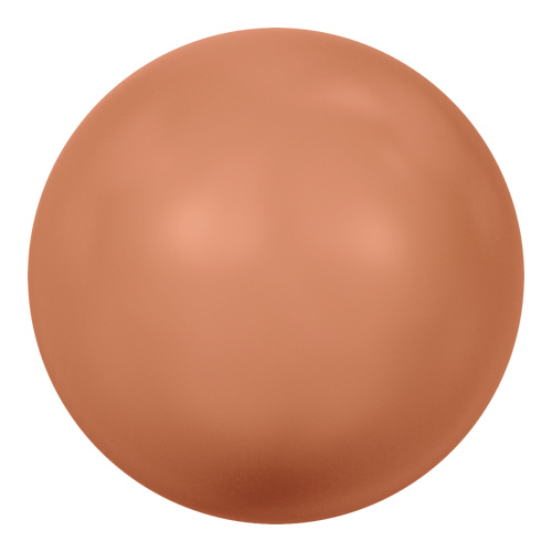 5818 - 6mm - Crystal Coral Pearl (001 816) - Round Half Drilled Crystal Pearl