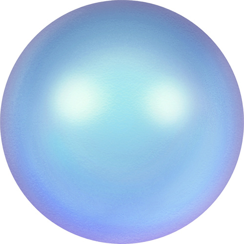 5818 - 6mm - Crystal Iridescent Light Blue Pearl (001 948) - Round Half Drilled Crystal Pearl