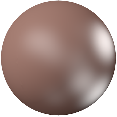 5818 - 6mm - Crystal Velvet Brown Pearl (001 951) - Round Half Drilled Crystal Pearl