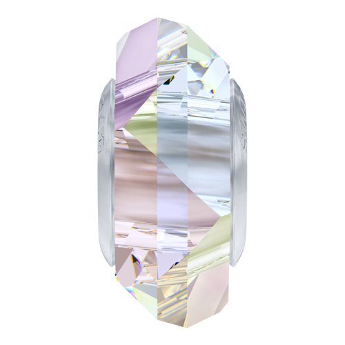 5929 - 14mm Steel - Crystal AB (001 AB) - BeCharmed Fortune Bead (Large Hole) Crystal Bead
