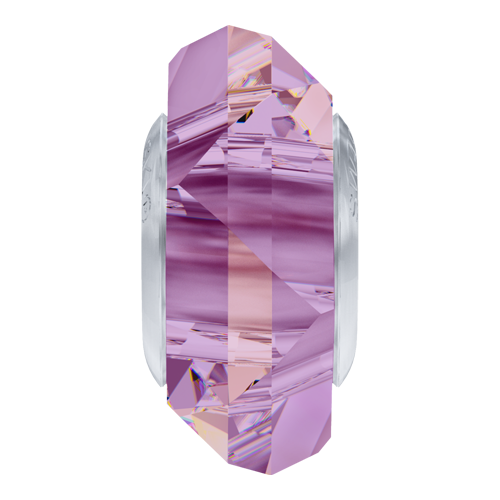5929 - 14mm Steel - Crystal Lilac Shadow (001 LISH) - BeCharmed Fortune Bead (Large Hole) Crystal Bead