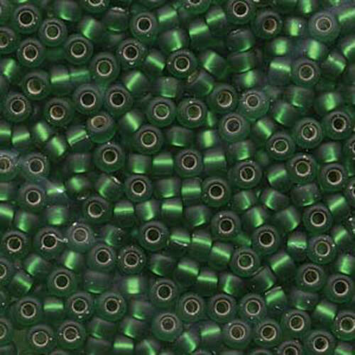 Miyuki 6/0 Rocaille Bead - 6-916F - Matte Silver Lined Green