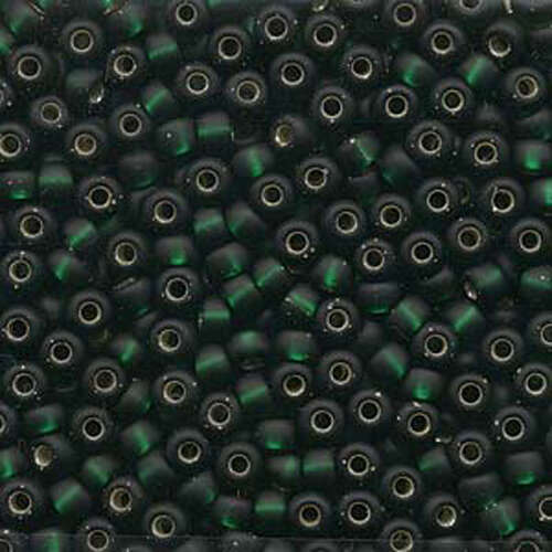 Miyuki 6/0 Rocaille Bead - 6-927F - Matte Silver Lined Emerald