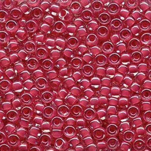 Miyuki 6/0 Rocaille Bead - 6-9208 - Carnation Pink Lined Crystal