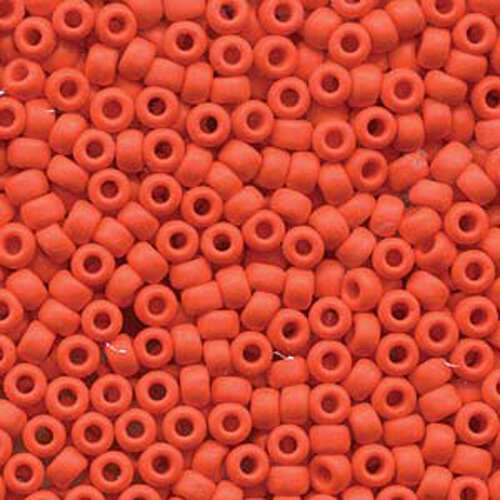 Miyuki 6/0 Rocaille Bead - 6-9407F - Matte Opaque Vermillion Red