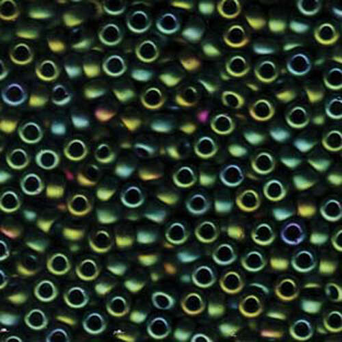 Miyuki 6/0 Rocaille Bead - 6-92066 - Matte Metallic Dark Green Iris
