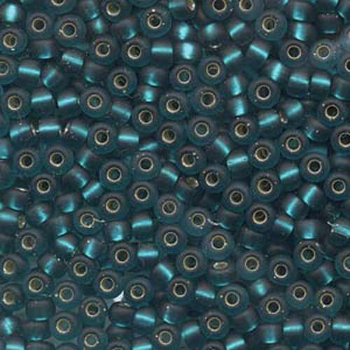 Miyuki 6/0 Rocaille Bead - 6-92425F - Matte Silver Lined Teal