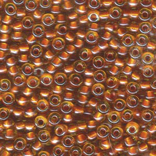 Miyuki 6/0 Rocaille Bead - 6-93802 - Pearlized Light Amber Lined Copper