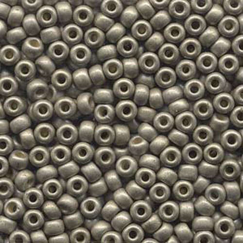Miyuki 6/0 Rocaille Bead - 6-94221F - Matte Duracoat Galvanized Light Smoky Pewter