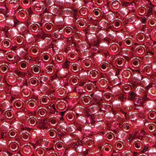 Miyuki 6/0 Rocaille Bead - 6-94268 - Duracoat Silver Lined Dyed Raspberry
