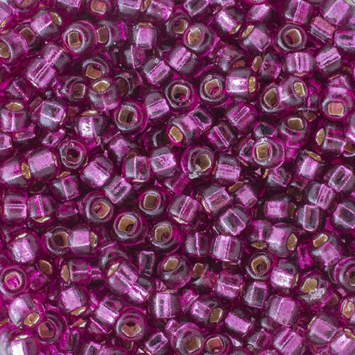 Miyuki 6/0 Rocaille Bead - 6-94269 - Duracoat Silver Lined Dyed Hot Pink