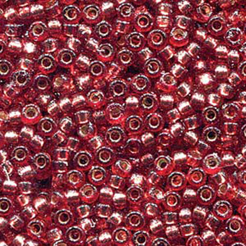Miyuki 6/0 Rocaille Bead - 6-94270 - Duracoat Silver Lined Dyed Deep Rose