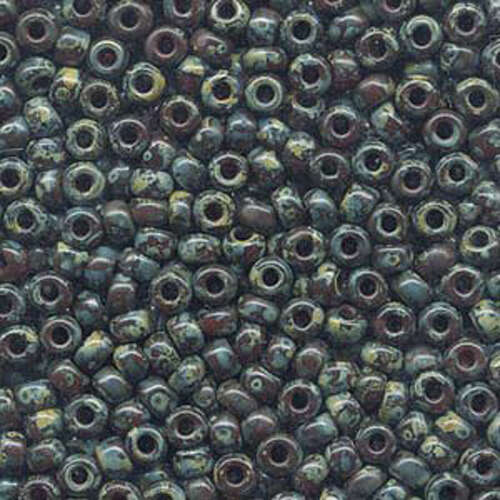 Miyuki 6/0 Rocaille Bead - 6-94503 - Transparent Picasso Red Brown