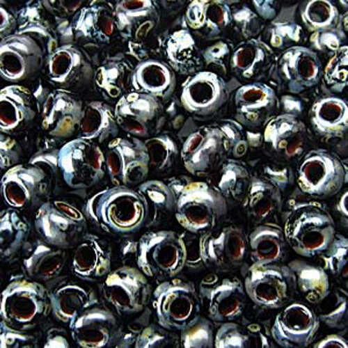 Miyuki 6/0 Rocaille Bead - 6-94511 - Matte Opaque Picasso Smoky Black