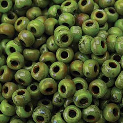 Miyuki 6/0 Rocaille Bead - 6-94515 - Matte Opaque Picasso Chartreuse