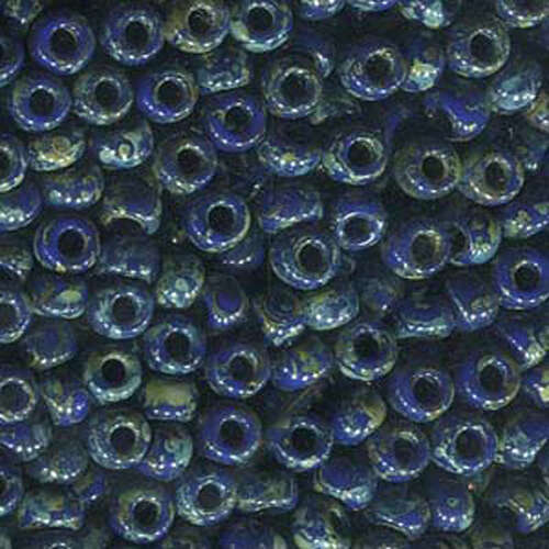 Miyuki 6/0 Rocaille Bead - 6-94518 - Matte Opaque Picasso Cobalt