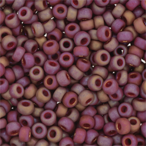 Miyuki 6/0 Rocaille Bead - 6-94696 - Frost Opaque Glaze Rainbow Dark Red