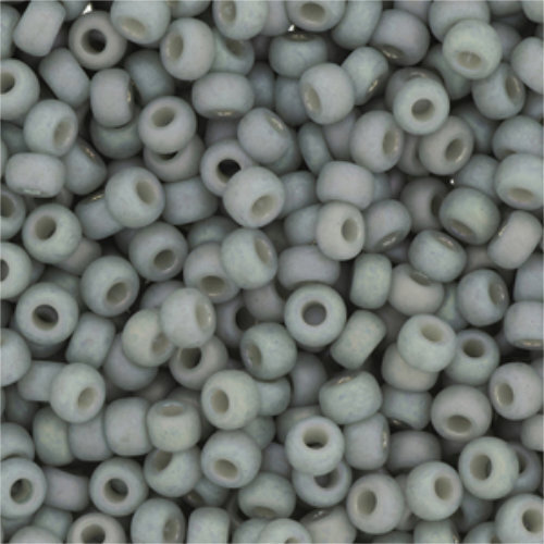Miyuki 6/0 Rocaille Bead - 6-94705 - Frost Opaque Glaze Rainbow Cadet Gray