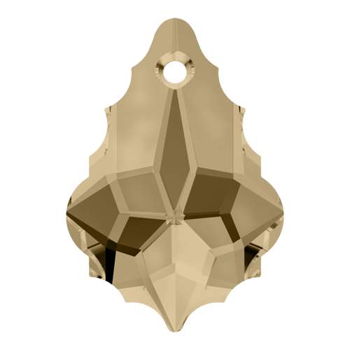 6090 - 22mm x 15mm - Crystal Golden Shadow (001 GSHA) - Baroque Crystal Pendant