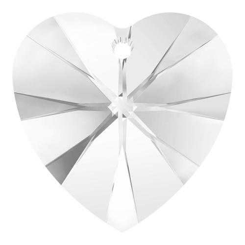 6228 - 10.3mm x 10mm - Crystal (001) - Xilion Heart Crystal Pendant