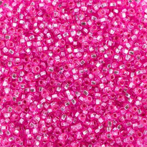 Preciosa 10/0 Rocaille Seed Beads - SB10-18277 - Silver Lined Dyed Fuchsia - 500gm Bag
