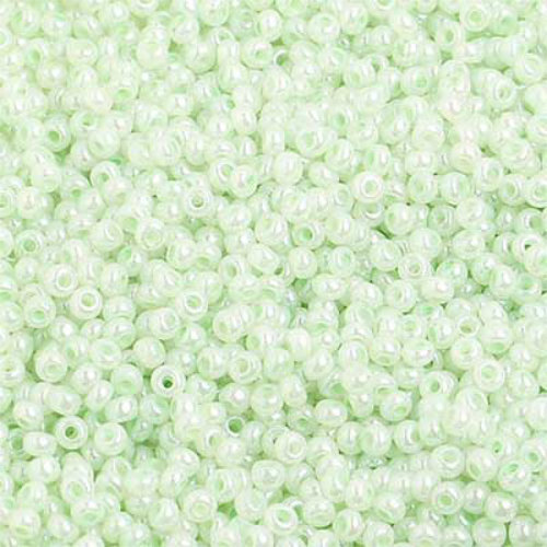 Preciosa 10/0 Rocaille Seed Beads - SB10-37152 - Pearl Dyed Pale Green - 500gm Bag