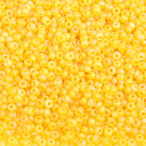 Preciosa 10/0 Rocaille Seed Beads - SB10-81010M - Transparent Lemon Yellow AB Matt - 500gm Bag