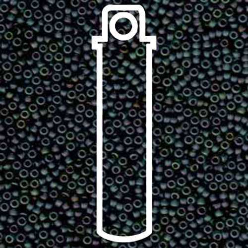 Miyuki 11/0 Rocaille Bead - 11-9401FR - Matte Opaque Black AB - 22gm Vial