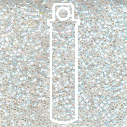 Miyuki 11/0 Delica Bead - DB222 - White Opal AB - 5.2gm Vial