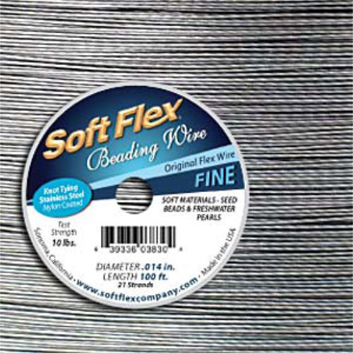 Soft Flex- .014 in (0.36 mm) - Satin Silver - 100ft / 30.5m spool