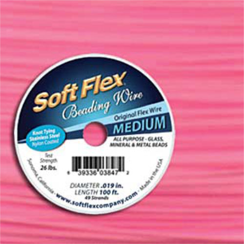 Soft Flex- .019 in (0.48 mm) - Pink Rhodochrosite - 100ft / 30.5m spool