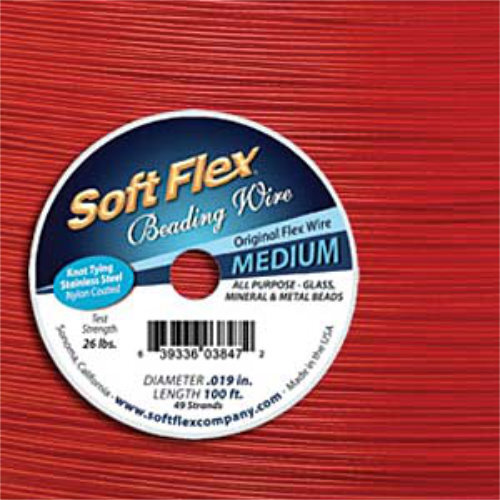 Soft Flex- .019 in (0.48 mm) - Red Coral - 100ft / 30.5m spool