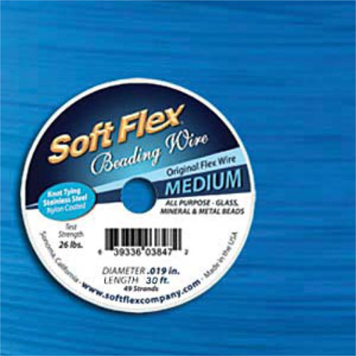 Soft Flex- .019 in (0.48 mm) - Turquoise Blue Topaz - 30ft / 9.15m spool