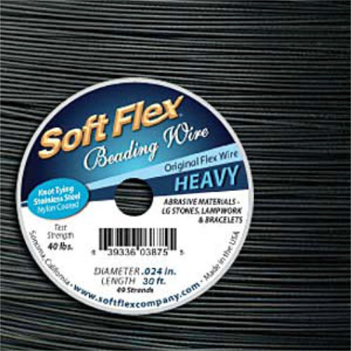Soft Flex- .024 in (0.61 mm) - Black Onyx - 30ft / 9.15m spool