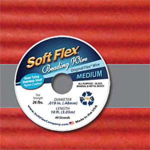 Soft Flex- .019 in (0.48 mm) - Red Jasper - 10ft / 3m spool