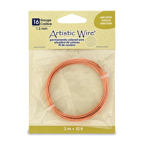 16 Gauge (1.3 mm) - 10 ft (3.1 m) - Bare Copper - AWB-16-BC-10FT