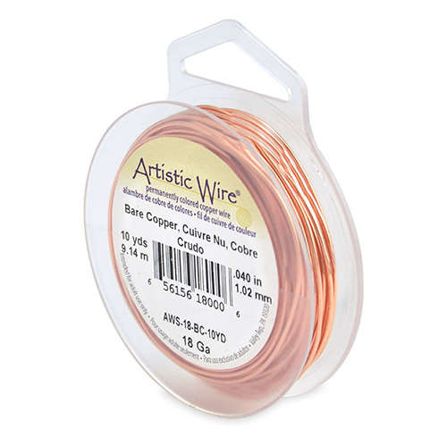 Bare Copper - 18 Gauge (1.0 mm) - 10 yd (9.1 m) - AWS-18-BC-10YD
