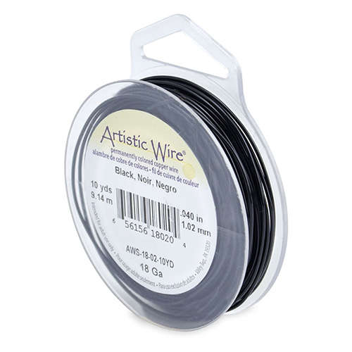 Black - 18 Gauge (1.0 mm) - 10 yd (9.1 m) - AWS-18-02-10YD